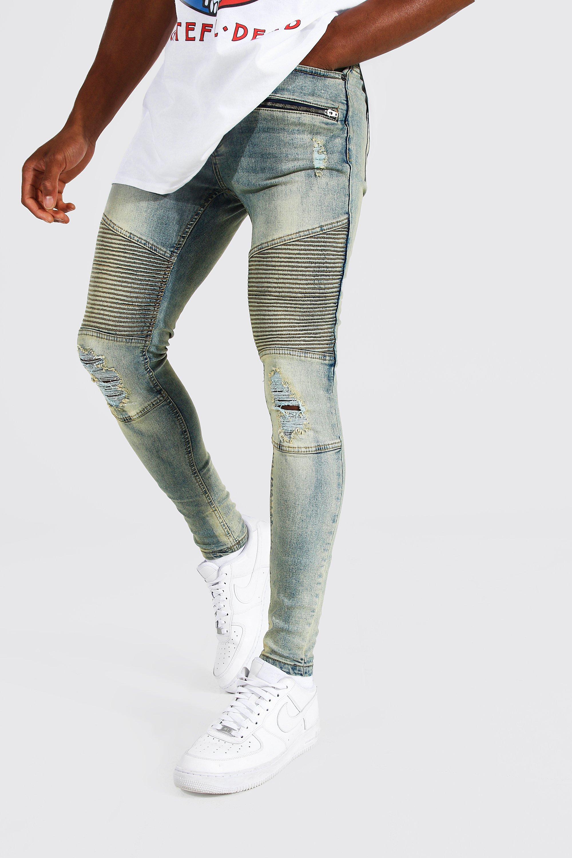 Boohooman store biker jeans